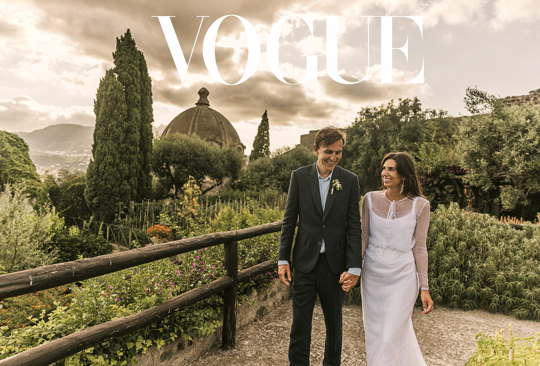 This interior designer bride wore custom Vivienne Westwood for her idyllic and intimate wedding in Ischia